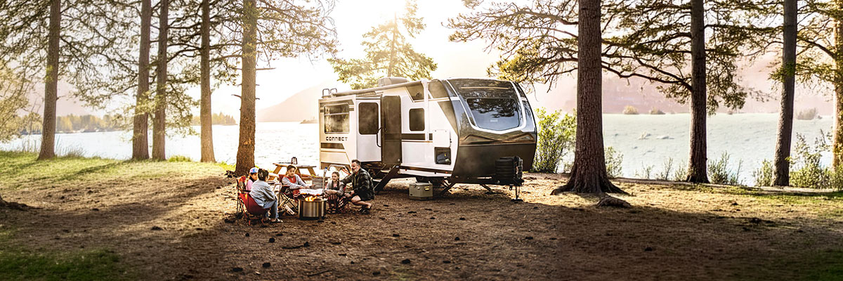 KZ RV America 250 Connect Travel Trailer at Campground