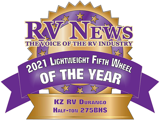 RV News 2021 Lightweight Fifth Wheel of the Year Award KZ Durango Half-Ton D275BHS