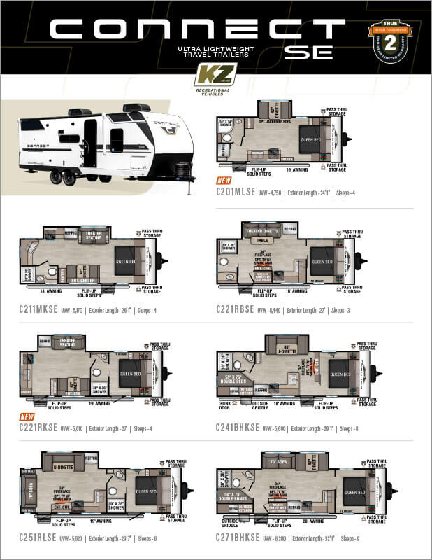 2026 KZ RV Connect SE Lightweight Travel Trailers Flyer