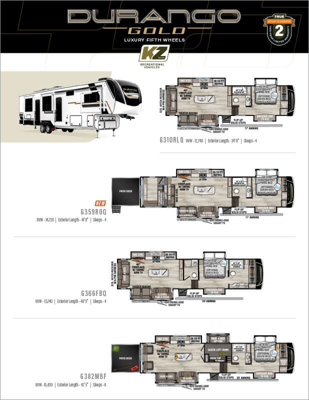 2026 KZ RV Durango Gold Luxury Fifth Wheels Flyer