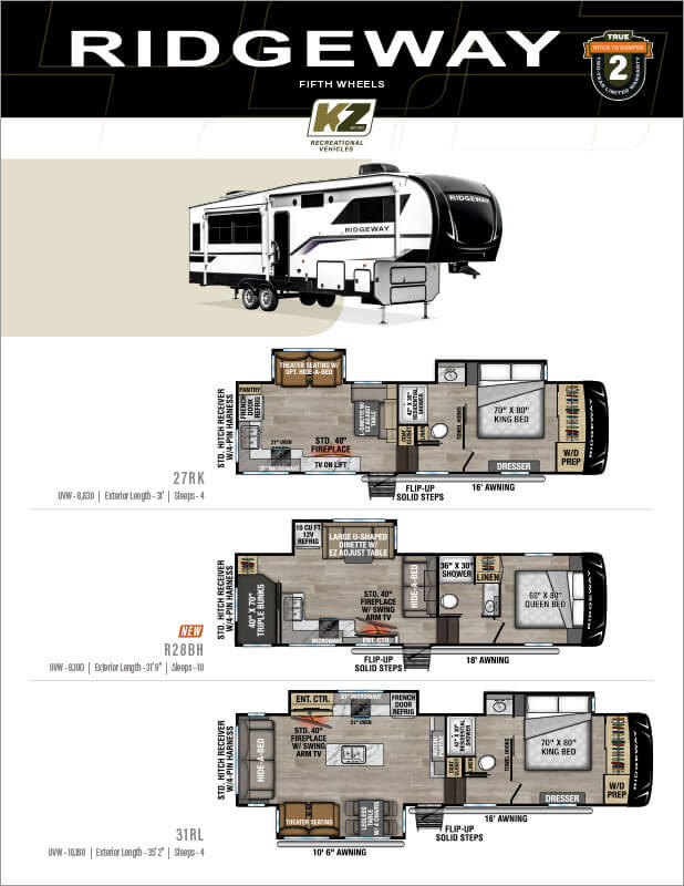 2026 KZ RV Ridgeway Fifth Wheels Flyer