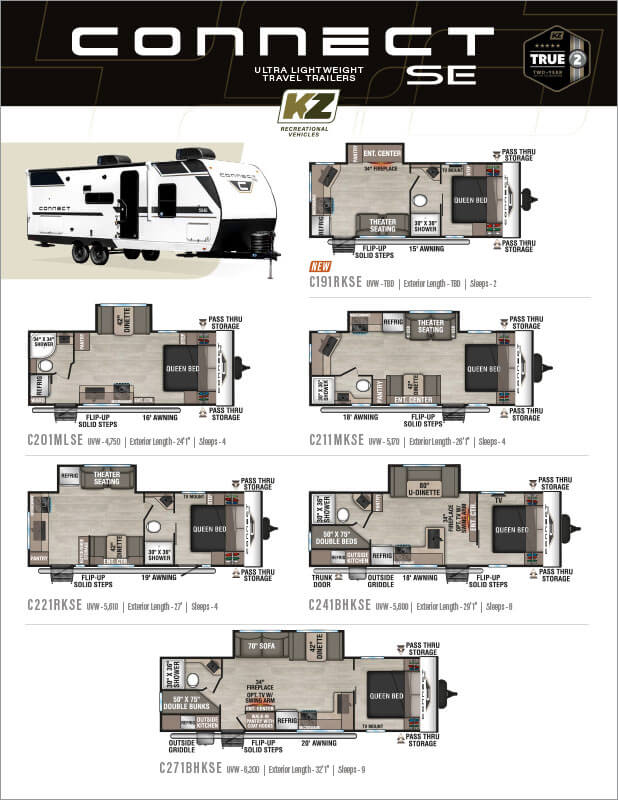 2027 KZ RV Connect SE Lightweight Travel Trailers Flyer
