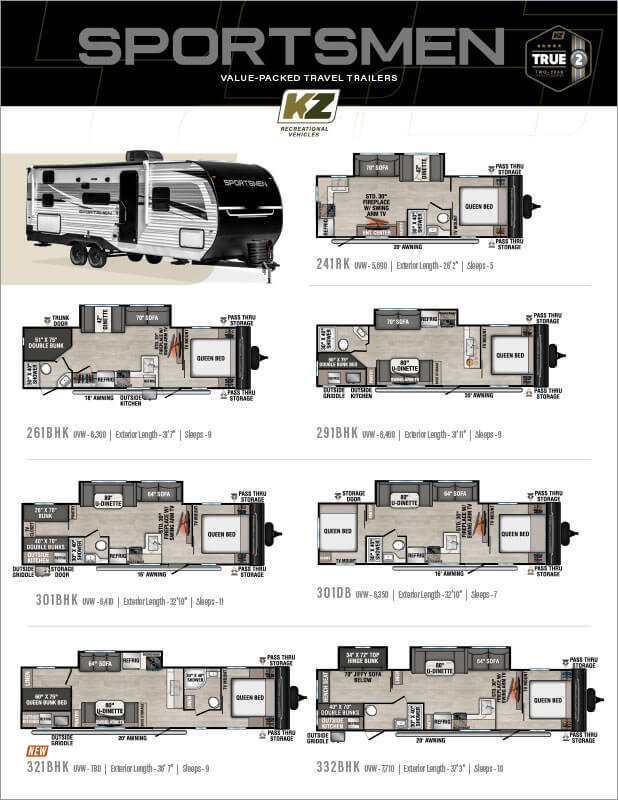 2027 KZ RV Sportsmen Value Packed Travel Trailers Flyer