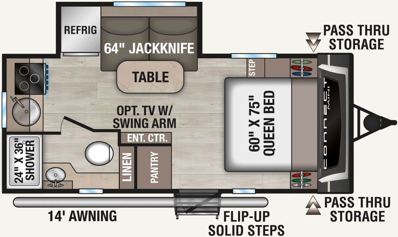 2026 KZ RV Connect Mini CM171RK Travel Trailer Floorplan