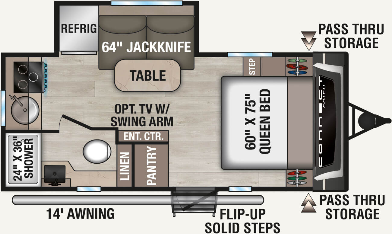 2027 KZ RV Connect Mini CM171RK Travel Trailer Floorplan