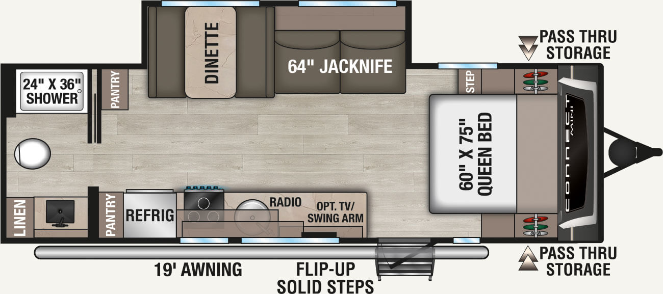 2027 KZ RV Connect Mini CM221RB Travel Trailer Floorplan