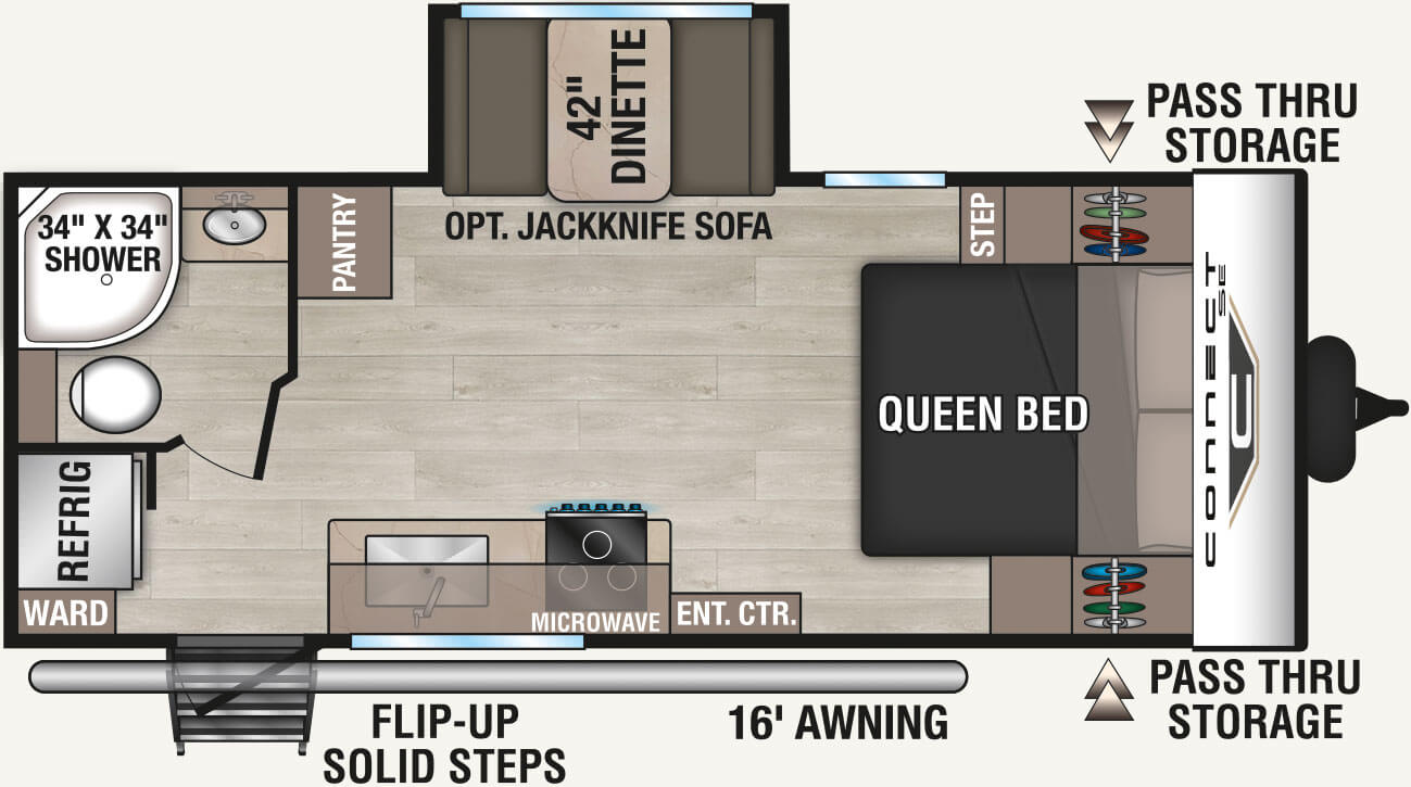 2026 KZ RV Connect SE C201MLSE Travel Trailer Floorplan