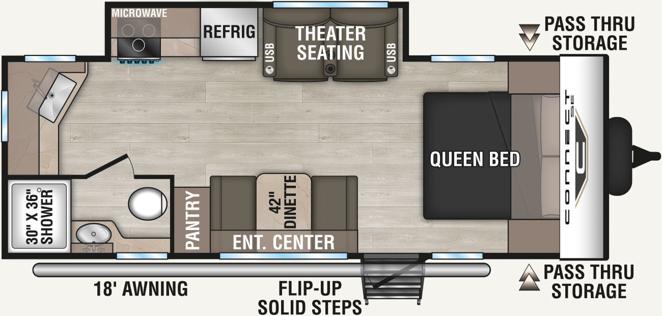 2026 KZ RV Connect SE C211MKSE Travel Trailer Floorplan