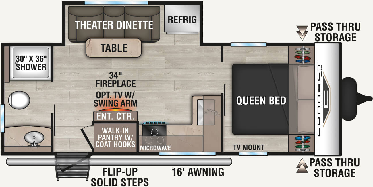2026 KZ RV Connect SE C221RBSE Travel Trailer Floorplan