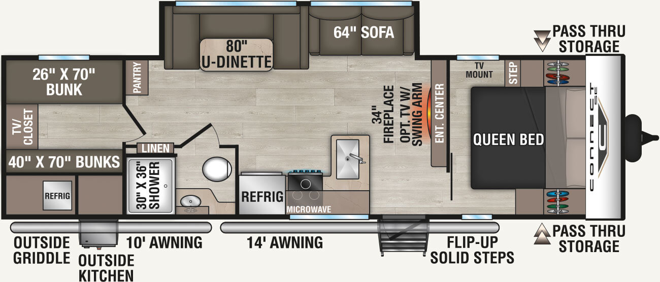 2026 KZ RV Connect SE C281BHKSE Travel Trailer Floorplan
