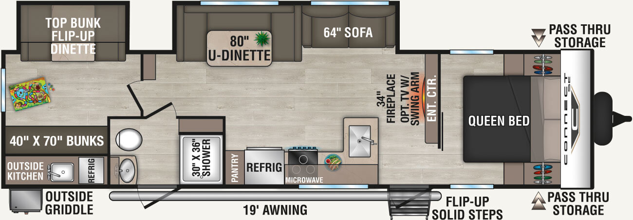 2026 KZ RV Connect SE C312BHKSE Travel Trailer Floorplan