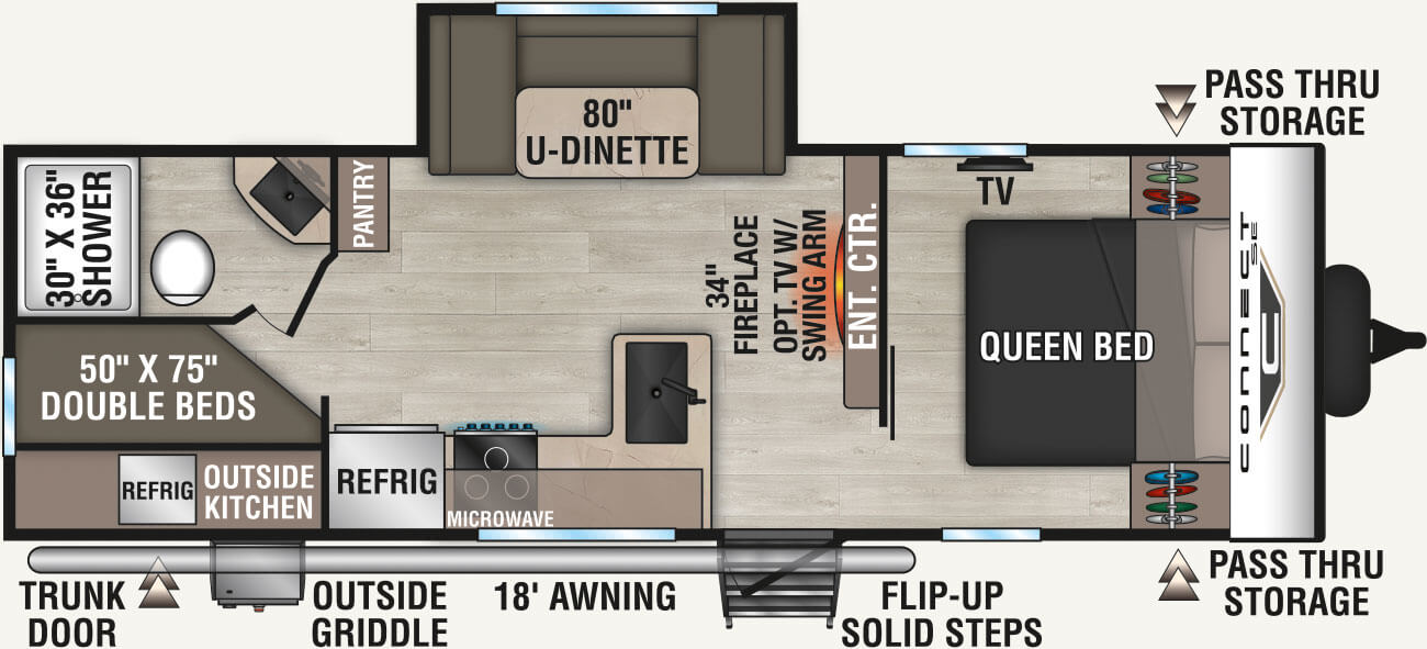 2027 KZ RV Connect SE C241BHKSE Travel Trailer Floorplan