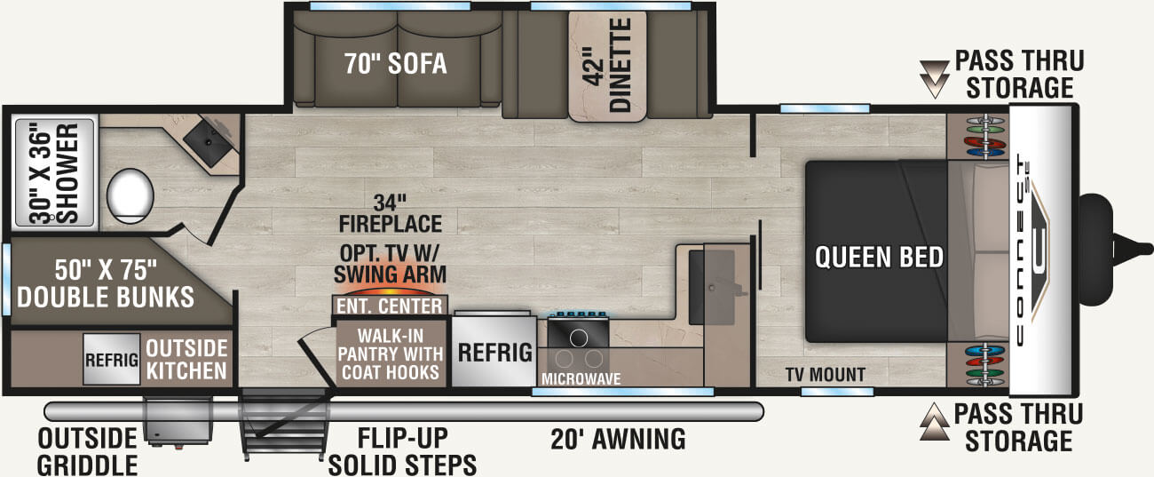 2027 KZ RV Connect SE C271BHKSE Travel Trailer Floorplan