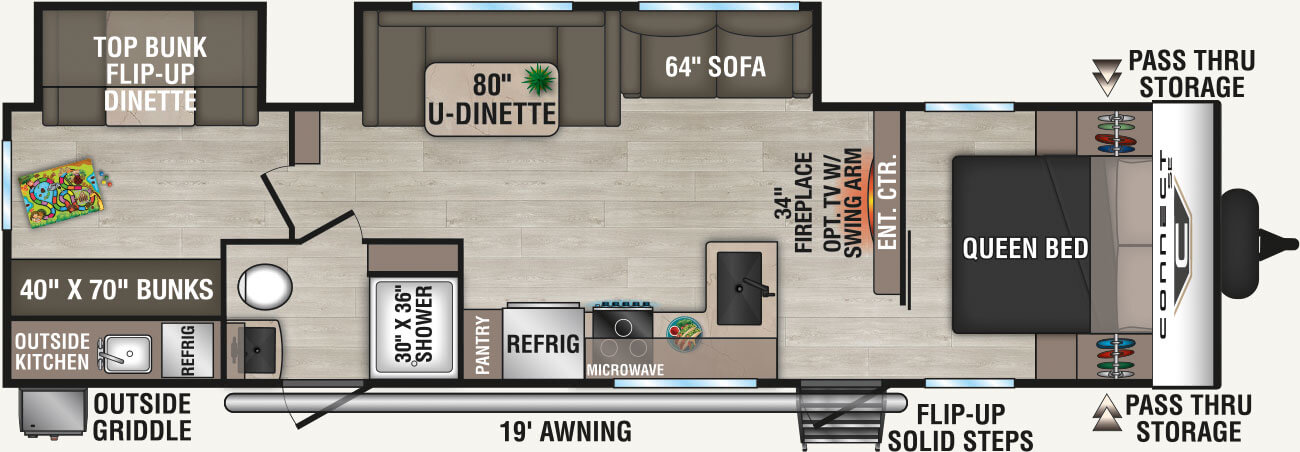 2027 KZ RV Connect SE C312BHKSE Travel Trailer Floorplan