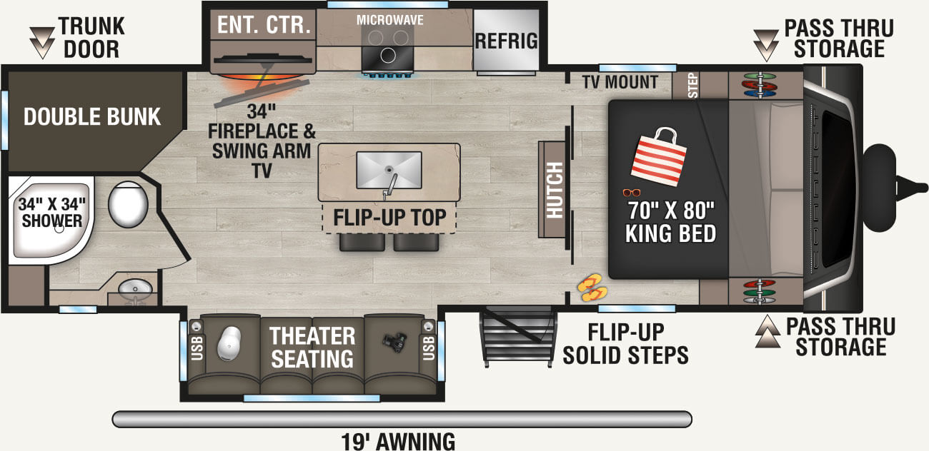 2026 KZ RV Connect C252BH Travel Trailer Floorplan