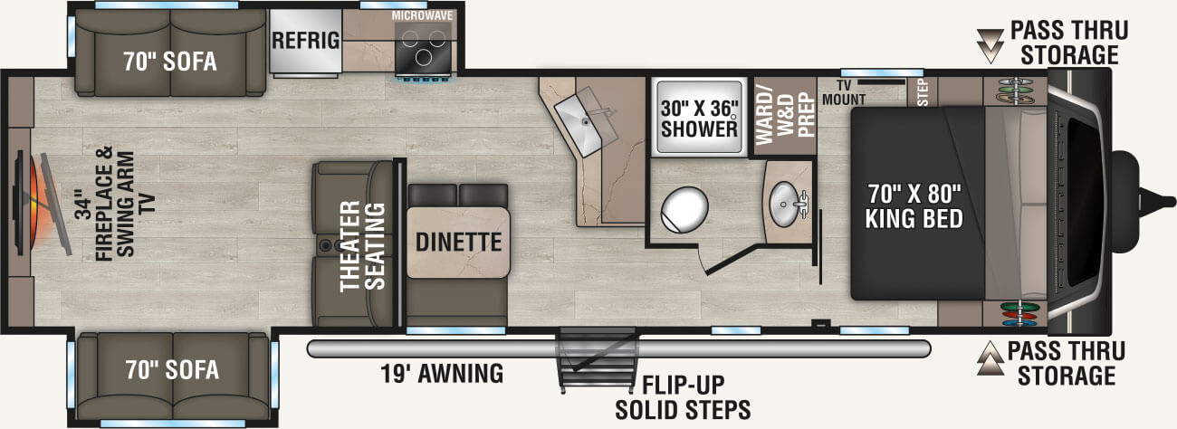 2026 KZ RV Connect C312RE Travel Trailer Floorplan
