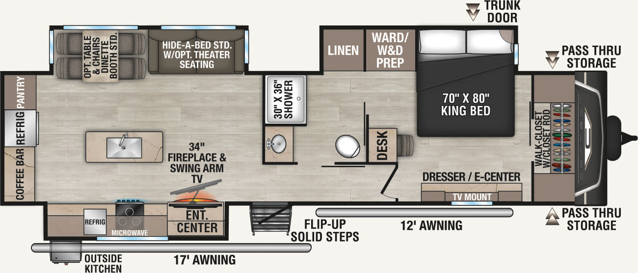 2026 KZ RV Connect C333RLK Travel Trailer Floorplan