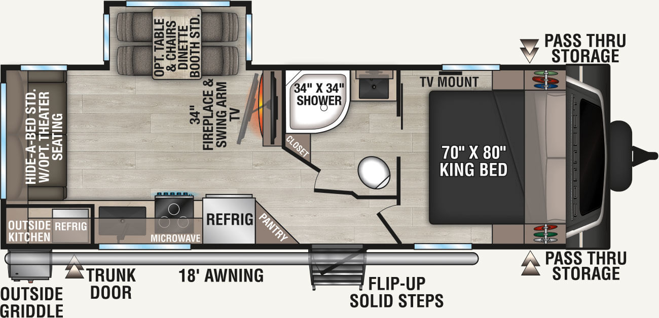 2027 KZ RV Connect C241RLK Travel Trailer Floorplan