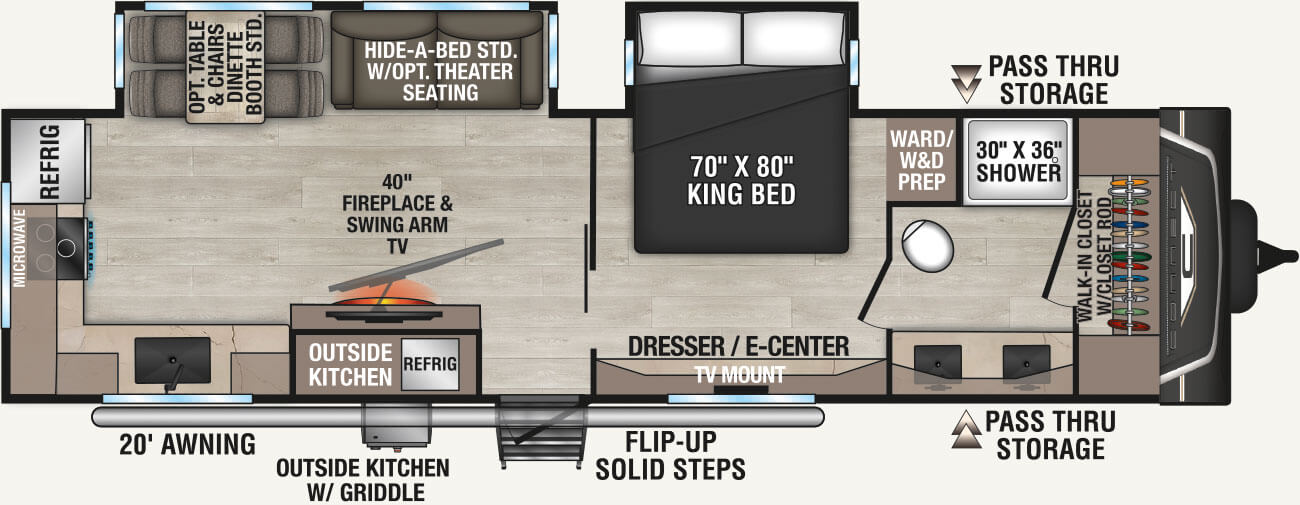 2027 KZ RV Connect C302FBK Travel Trailer Floorplan