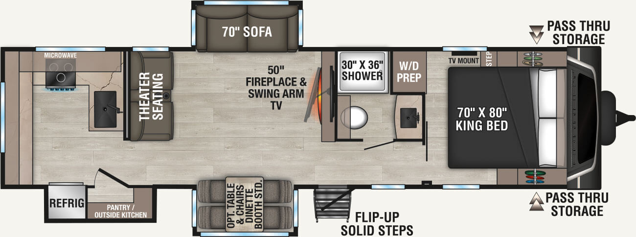 2027 KZ RV Connect C303RK Travel Trailer Floorplan