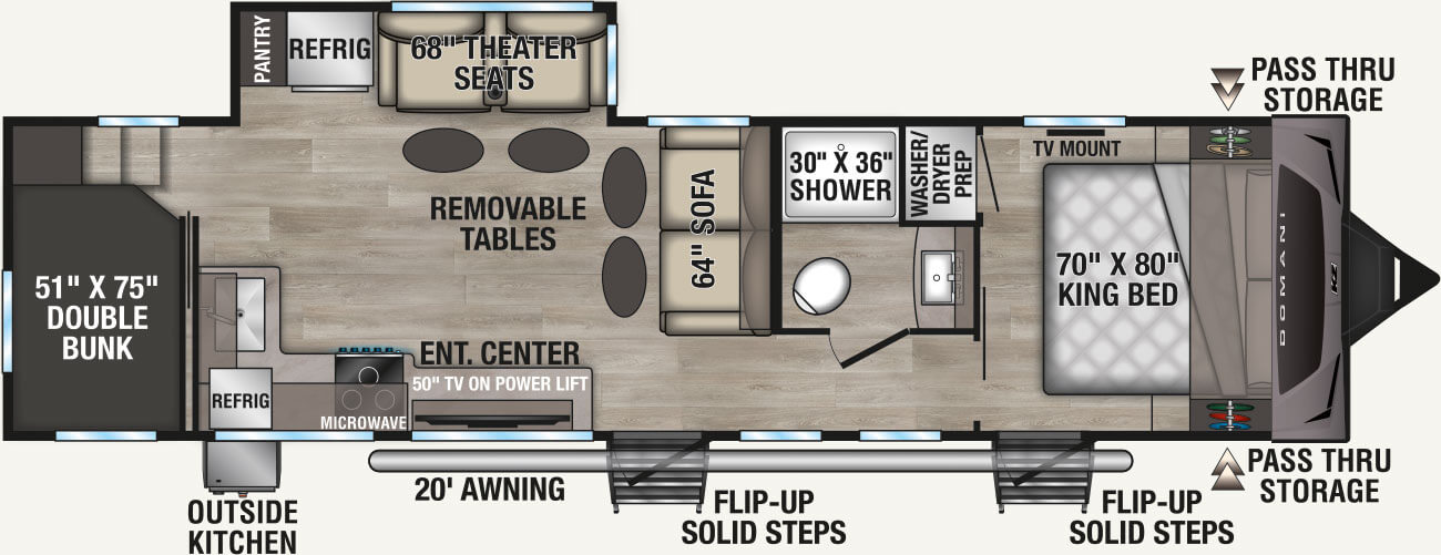 2026 KZ RV Domani DM311BH Travel Trailer Floorplan