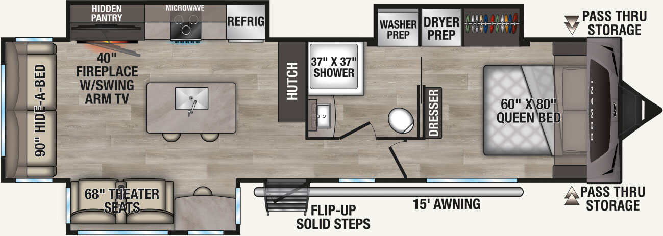 2026 KZ RV Domani DM323RL Travel Trailer Floorplan