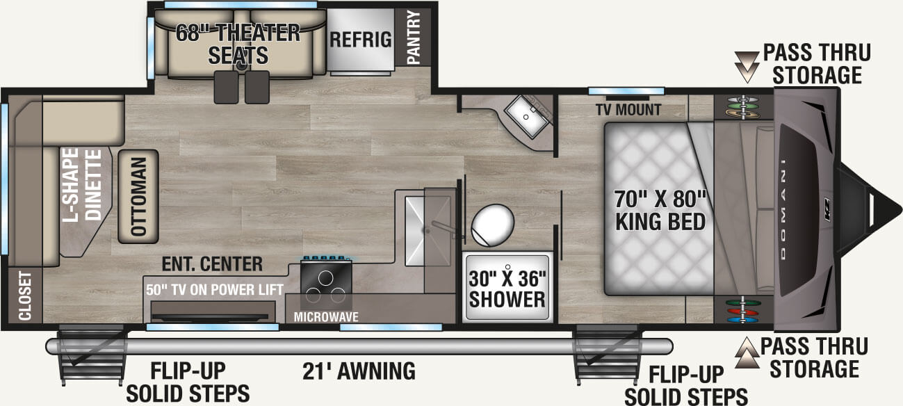 2027 KZ RV Domani DM251RL Travel Trailer Floorplan