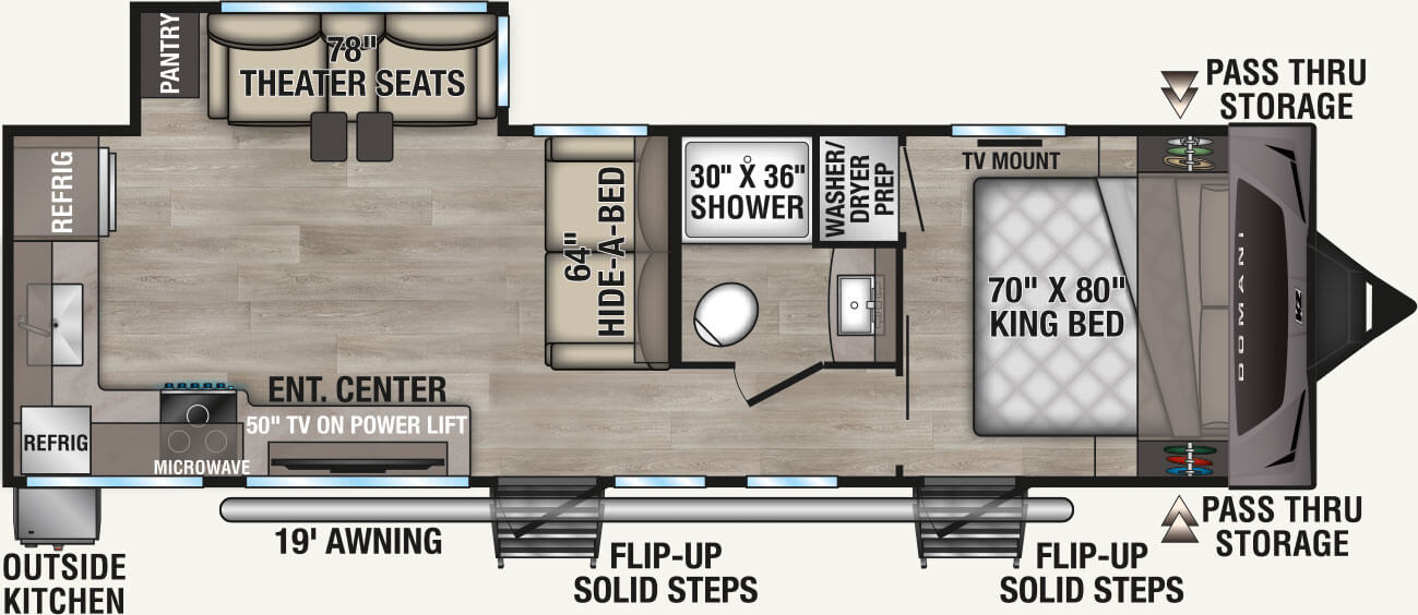 2027 KZ RV Domani DM281ML Travel Trailer Floorplan