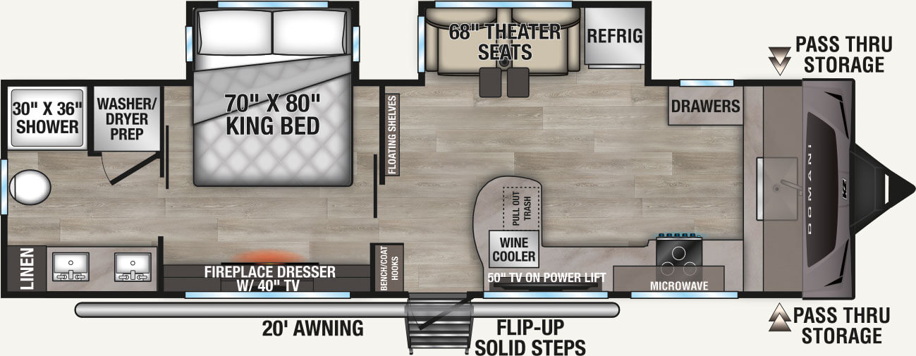 2027 KZ RV Domani DM292FK Travel Trailer Floorplan