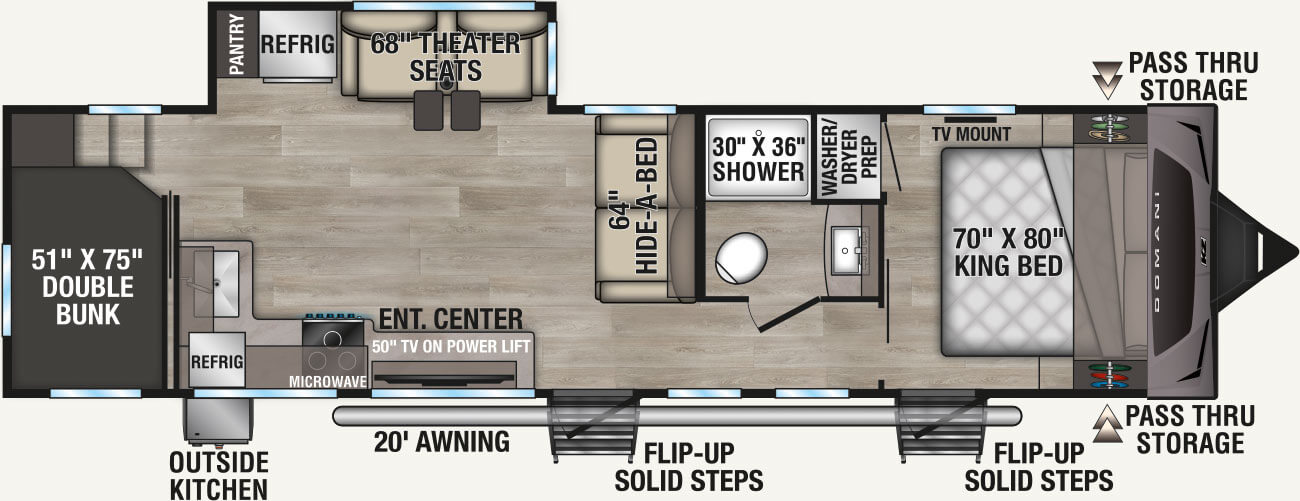 2027 KZ RV Domani DM311BH Travel Trailer Floorplan