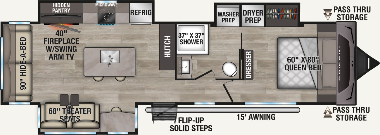 2027 KZ RV Domani DM323RL Travel Trailer Floorplan