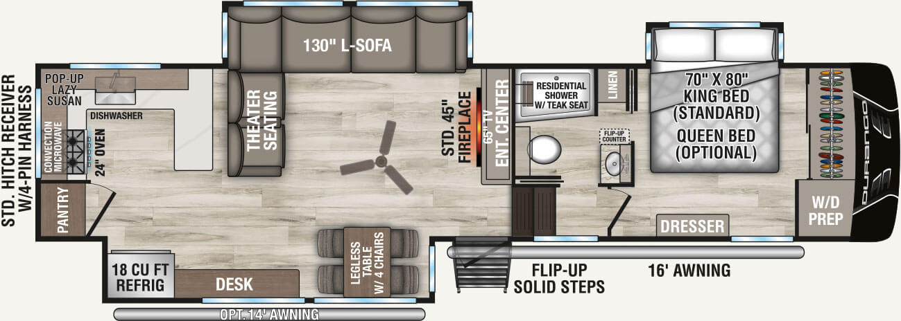 2027 KZ RV Durango D339MLT Fifth Wheel Floorplan