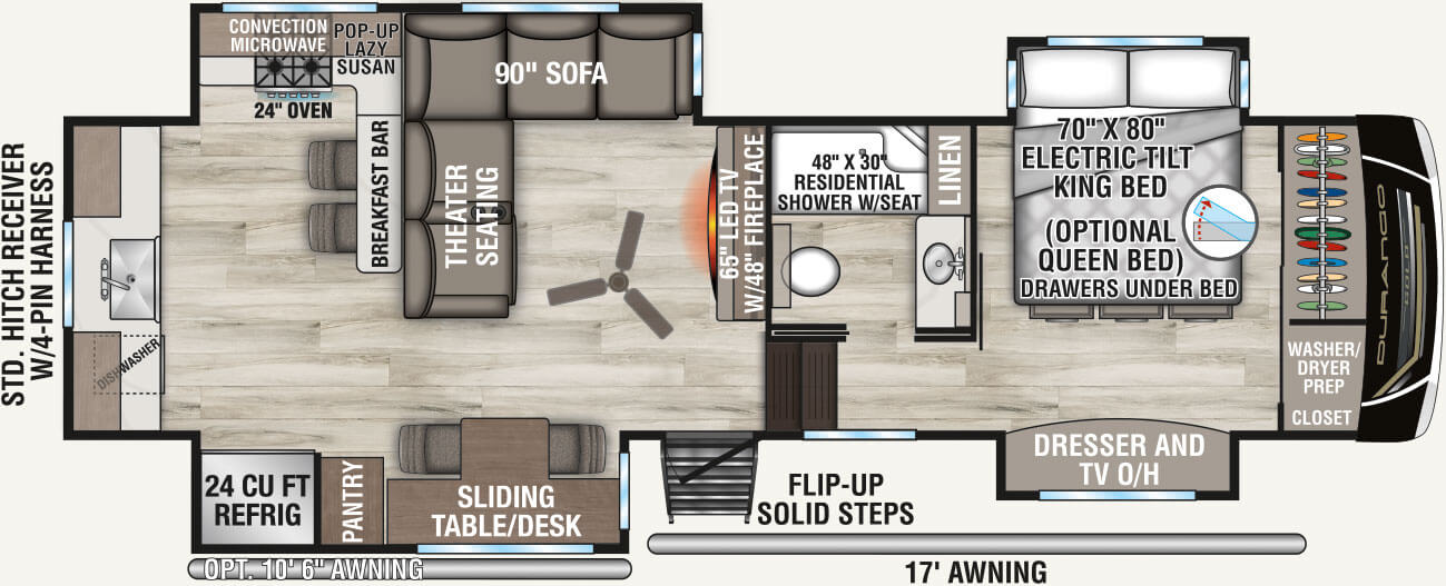 2027 KZ RV Durango Gold G312MLQ Fifth Wheel Floorplan