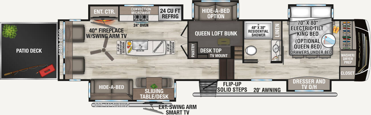 2027 KZ RV Durango Gold G382MBF Fifth Wheel Floorplan