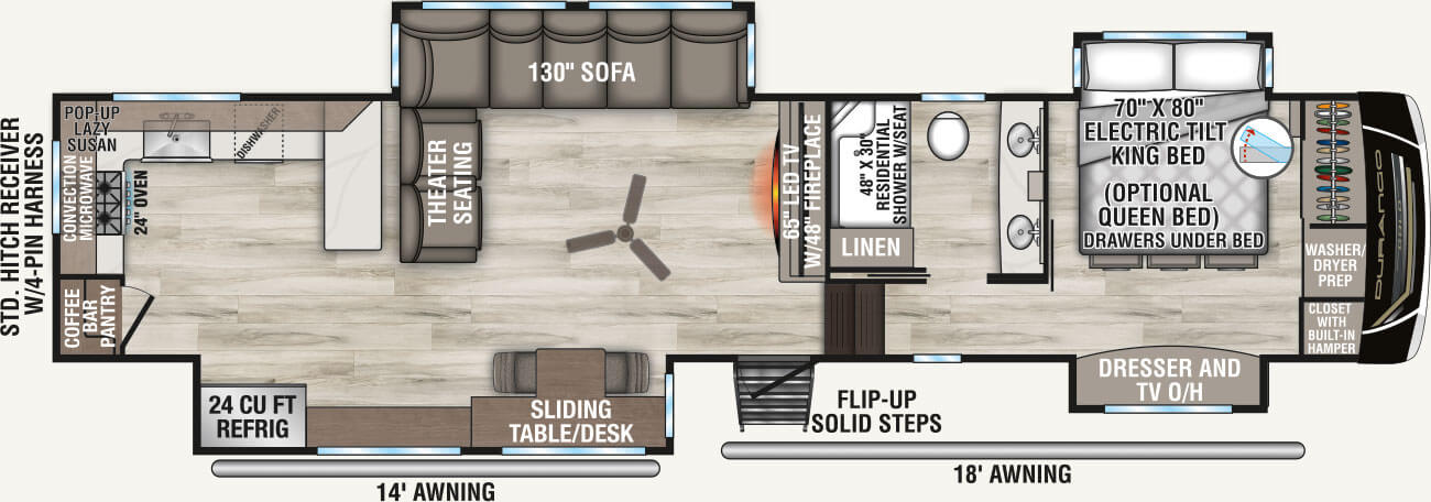2027 KZ RV Durango Gold G390MLQ Fifth Wheel Floorplan