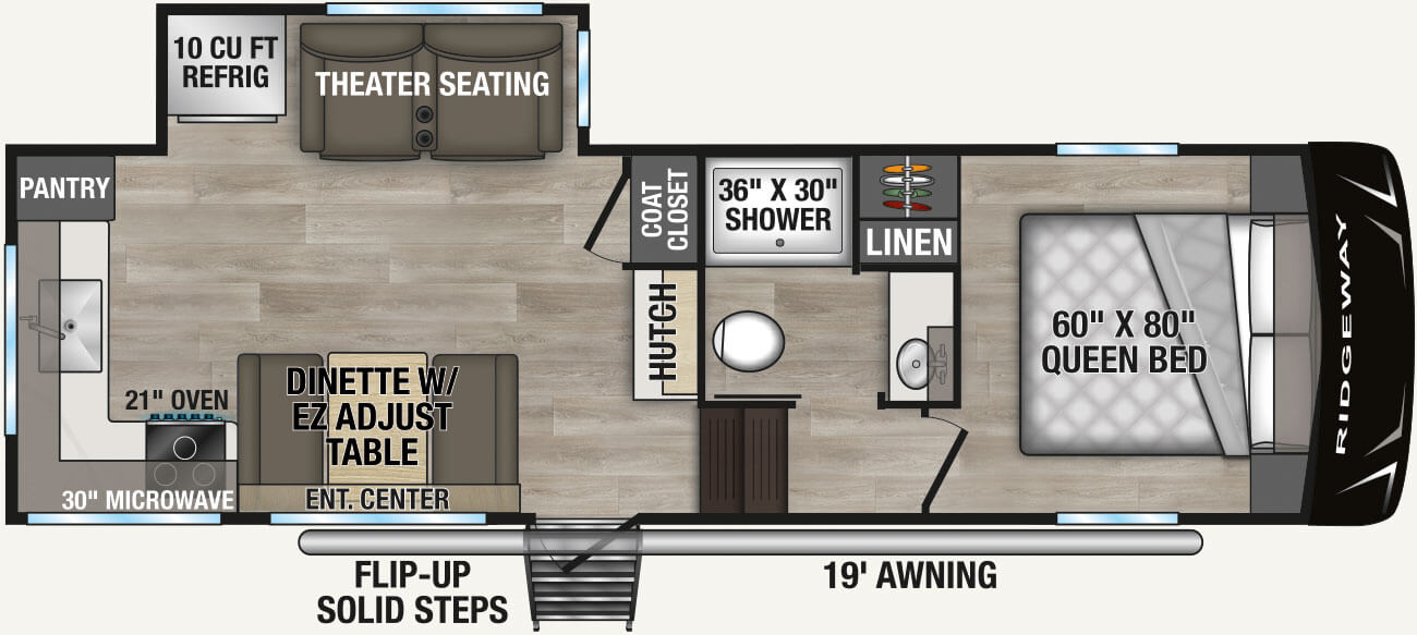 2027 KZ RV Ridgeway R24ML Fifth Wheel Floorplan