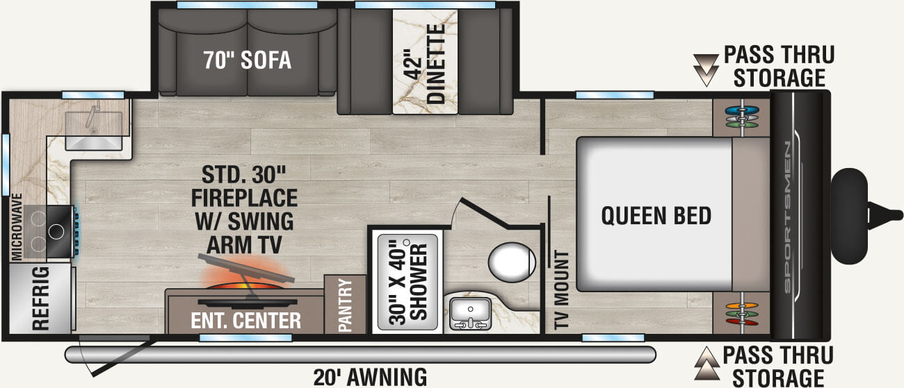 2026 KZ RV Sportsmen SE 241RKSE Travel Trailer Floorplan