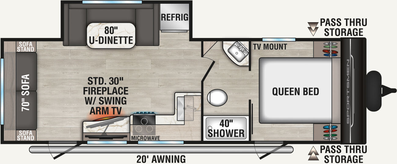 2026 KZ RV Sportsmen SE 251RSSE Travel Trailer Floorplan