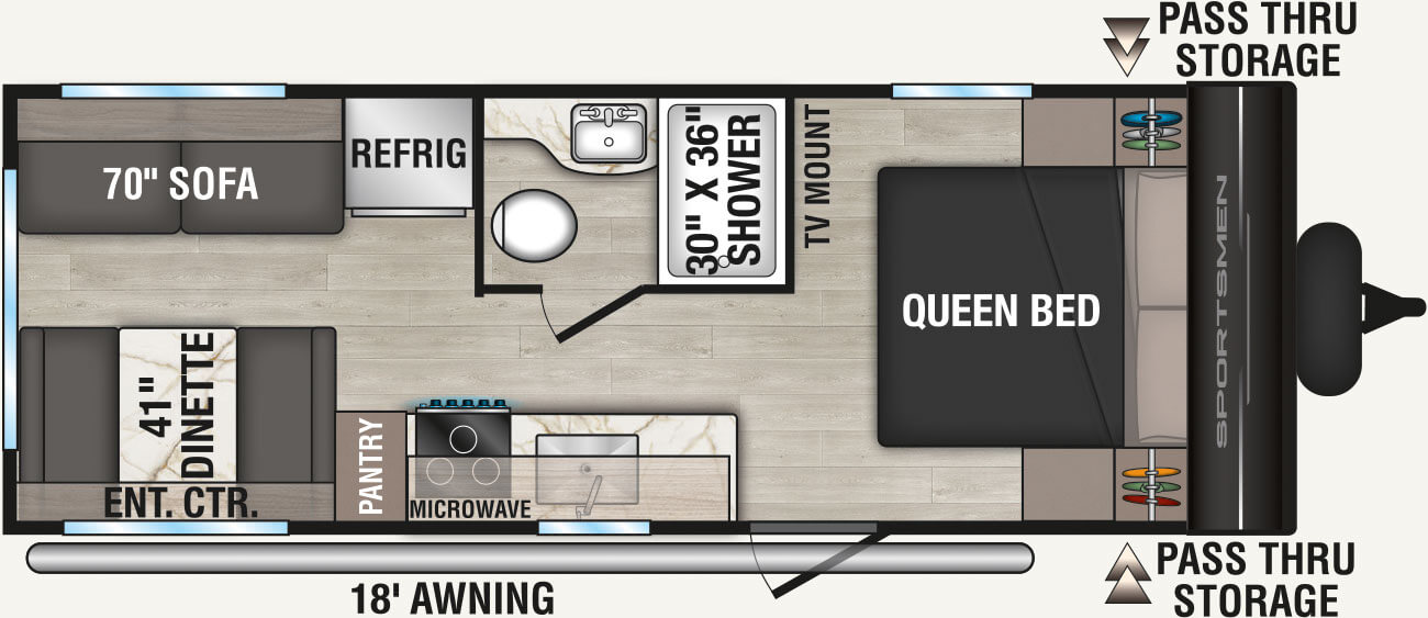 2027 KZ RV Sportsmen Select 210RDSL Travel Trailer Floorplan