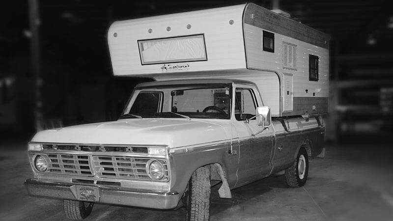 KZ RV 1972 Vintage Truck Camper with Tow Vehicle