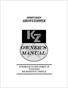 2015 KZ RV Sportsmen Showstopper Owners Manual