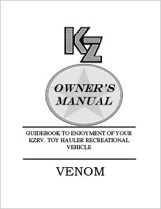2016 KZ RV Venom Owners Manual