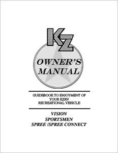 2016 KZ RV Vision, Sportsmen, Spree, Spree Connect Owners Manual