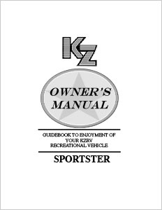 2019 KZ RV Sportster Owners Manual