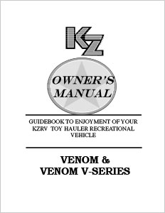 2019 KZ RV Venom & Venom V-Series Owners Manual