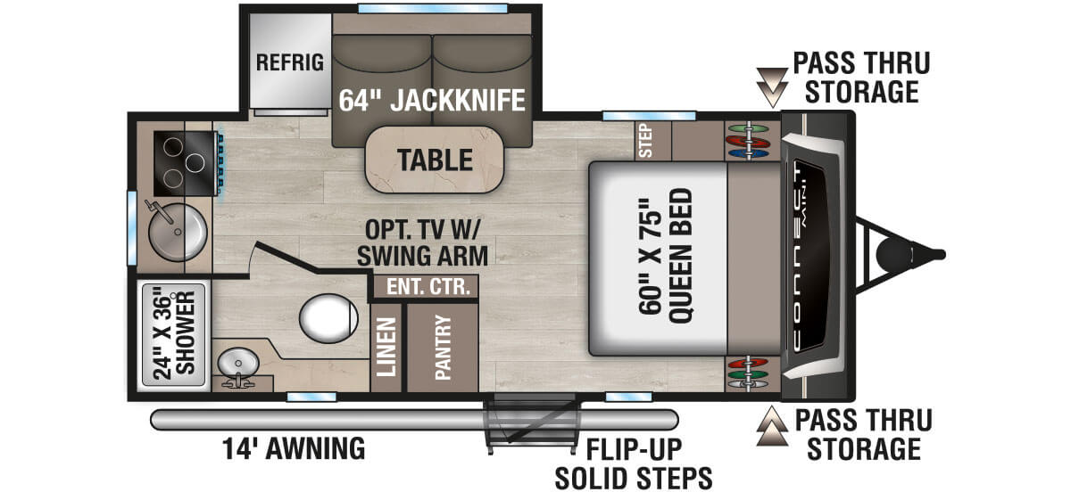 2026 KZ RV Connect Mini CM171RK Travel Trailer Floorplan