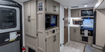 2026 KZ RV Connect Mini CM171RK Travel Trailer Entertainment Center and Pantry