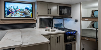 2026 KZ RV Connect Mini CM231BH Travel Trailer Kitchen TV, Microwave, Sink and Cooktop