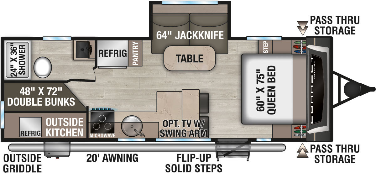 2027 KZ RV Connect Mini CM231BH Travel Trailer Floorplan