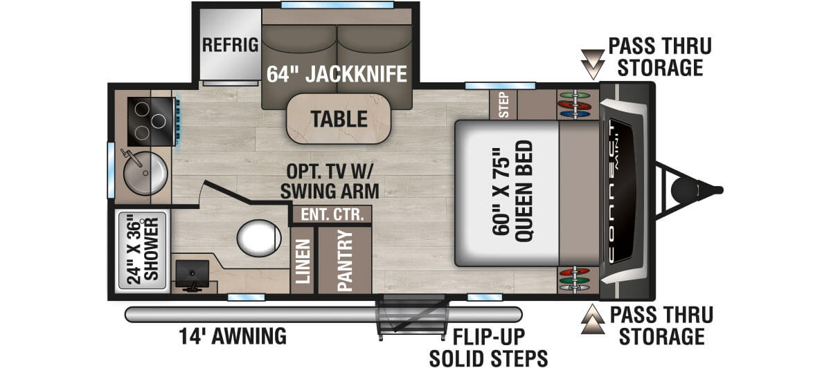 2027 KZ RV Connect Mini CM171RK Travel Trailer Floorplan